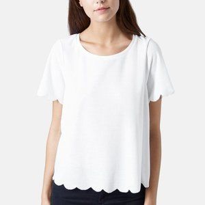 Topshop scalloped hem crop